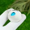 Natural Arizona Turquoise Gemstone Pendant 925 Sterling Silver Jewelry For Girls