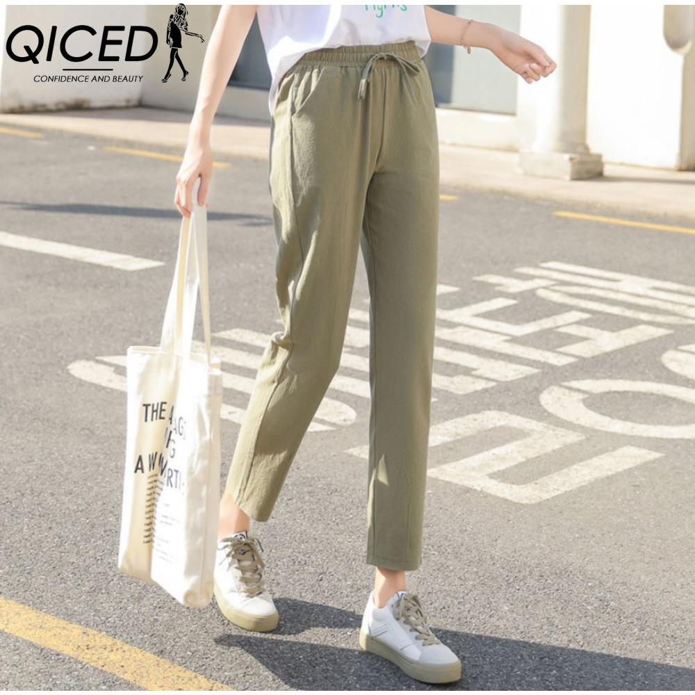 QICED Pantaloni și capri cu imprimeu ocazional la modă pentru femei