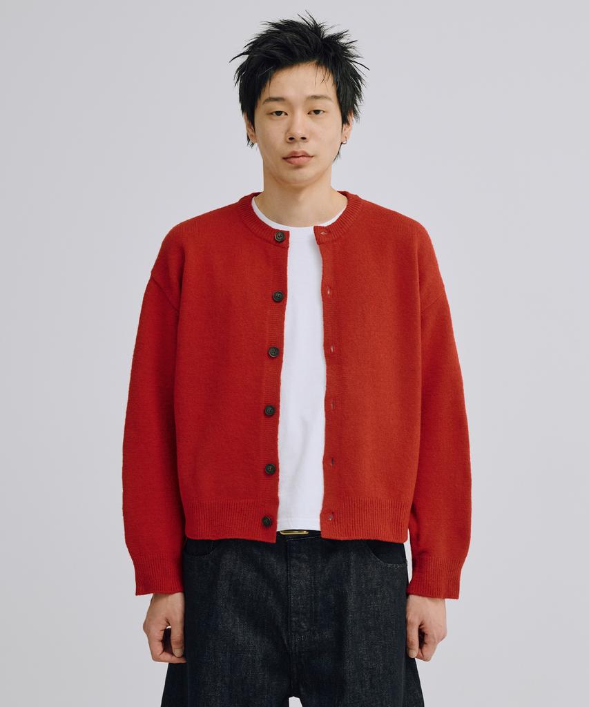 TAKEASY Essential Crop Knit Cardigan (Red)