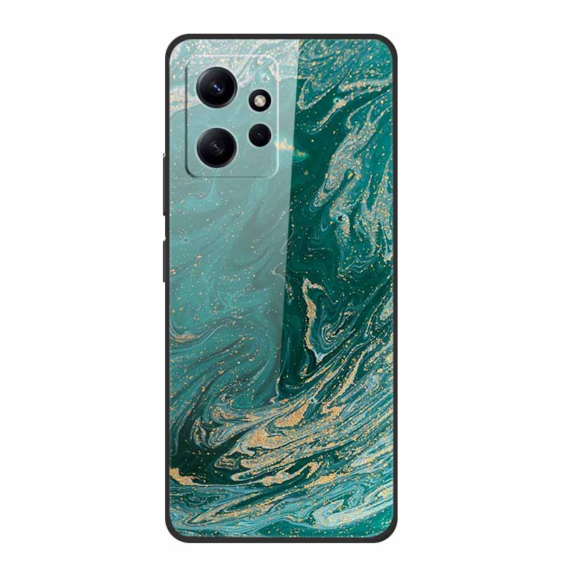 Marble For Redmi Note 12 4G Glass Case Tempered Back Cover Hard Cases For Xiaomi Redmi Note12 4G Protective Shell Colorful Capa