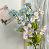 30 Heads of Chamomile Artifiical Flower Branch 50cm Height Flexible Stems Simulation Flower with Green Leaves Wedding Bouquet