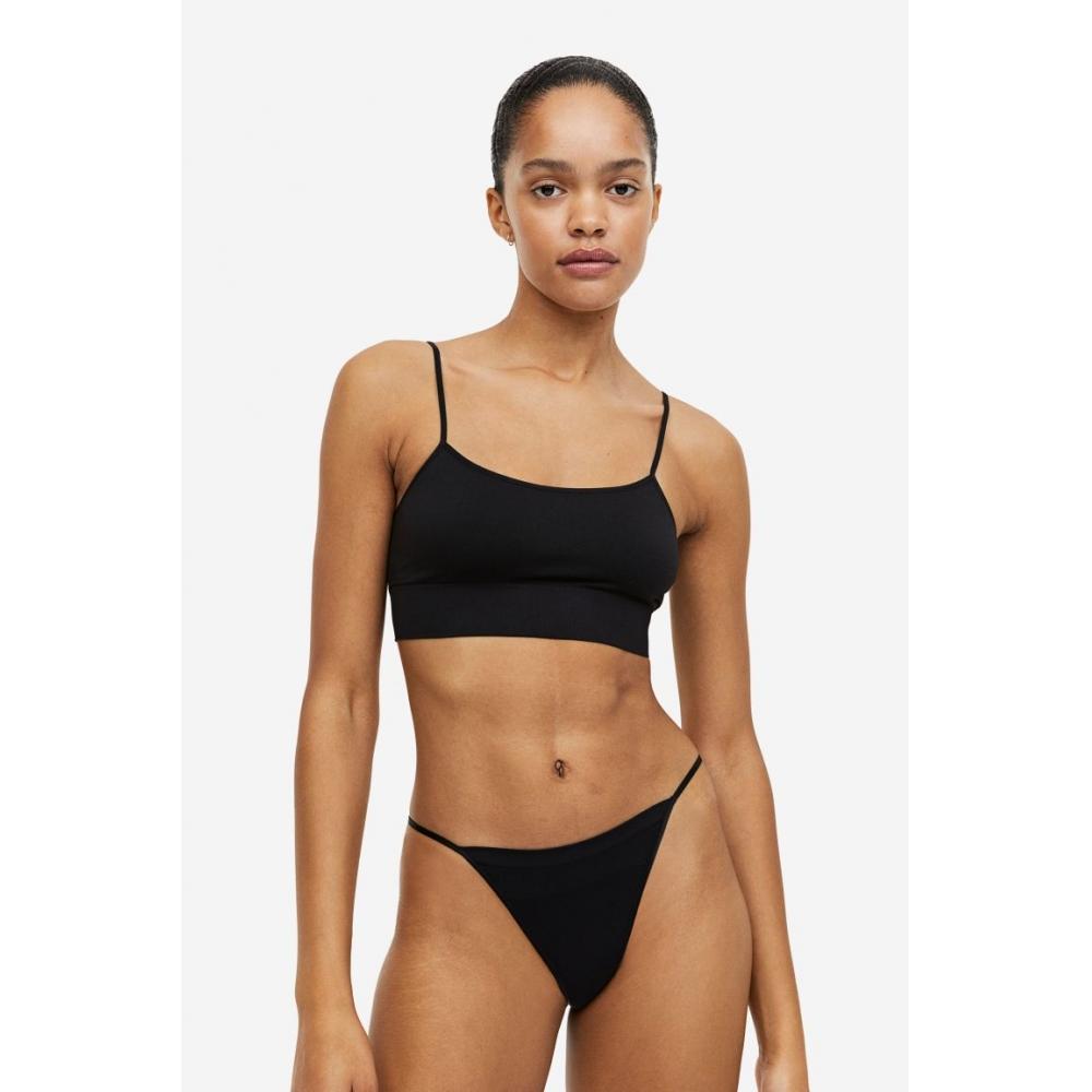 

Черный бюстгальтер без косточек с чашечками H&M, черный