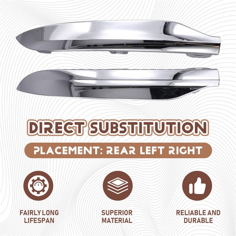 Chrome Trim Strip For Volvo XC60 MK2 - Rear Bumper Molding 1 Pair 32227902 32227903 Bright Grille Replacement Parts