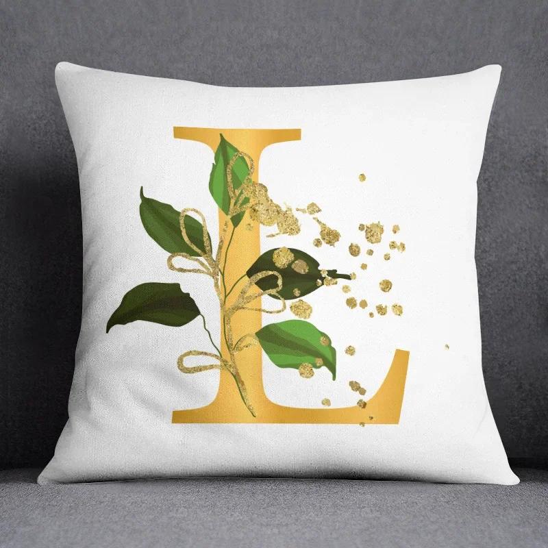 

Простая скандинавская желтая мультяшная наволочка с цветком и растением, с буквой, для украшения дома, для автомобиля, дивана 66x66cm