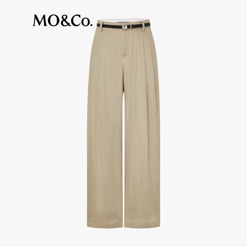 MO&Co. Men's Linen Straight Trousers