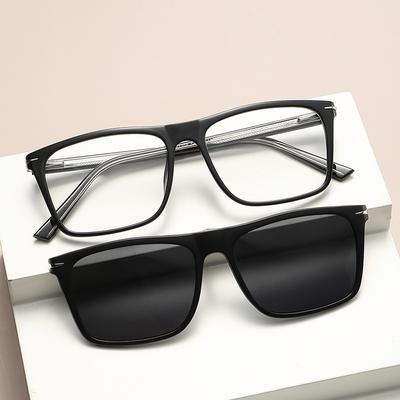 Set Occhiali da Sole Polarizzati Set di Occhiali da Uomo Senso di Alta Gamma Ghiera Montatura Occhiali Retrò Occhiali da Sole Magnetici Tendenza Montatura Grande