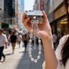 Fashion Luxury Pearl Bow Tassel Phone Chain With Crystal Beads For Women