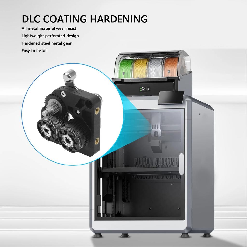 Metal Extruder Gears Perforated Design Hardened Steel Extruder Gear Kit for PLA PETG ABS Printing Replacement for K2 Plus