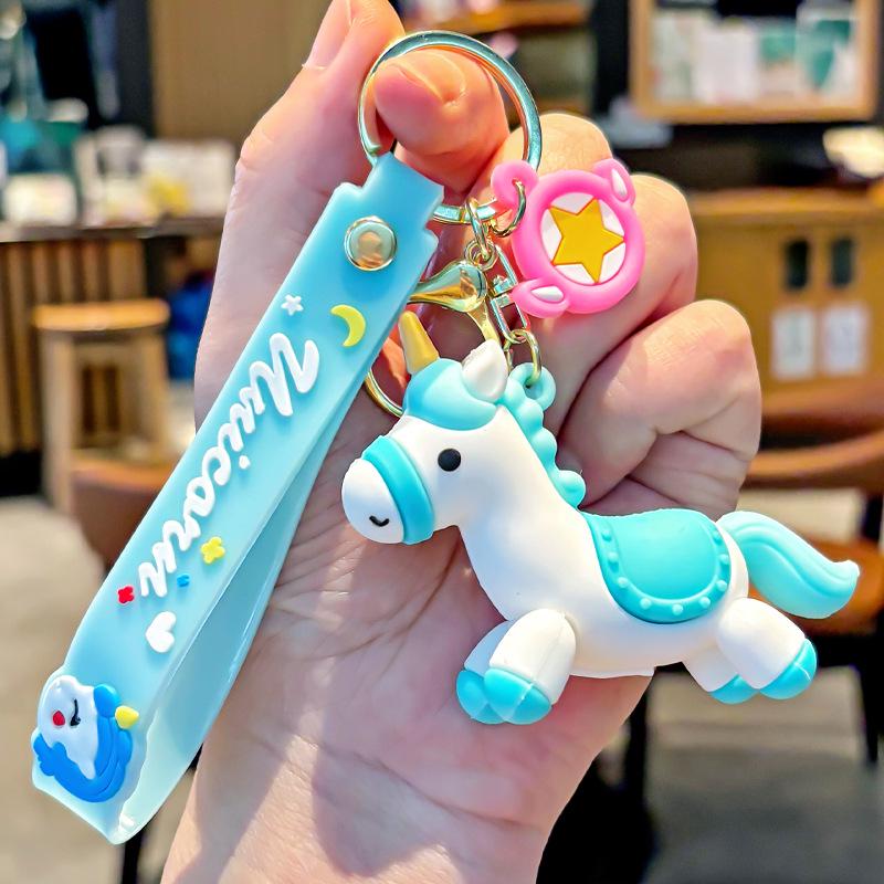Creative Cartoon Unicorn and Pegasus Keychain - Cute Couple Bag and Car Pendant, Small Gift