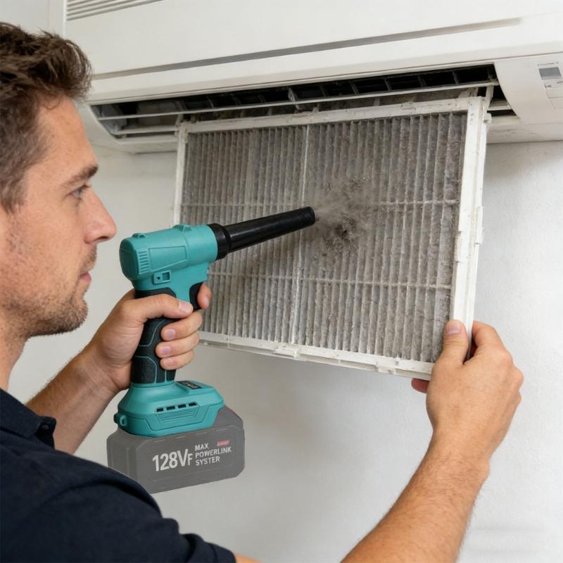 Rechargeable Cordless Leaves Blower Plastic Body Low Noise Handheld Blower for Small Spaces Debris Removal In Gardens