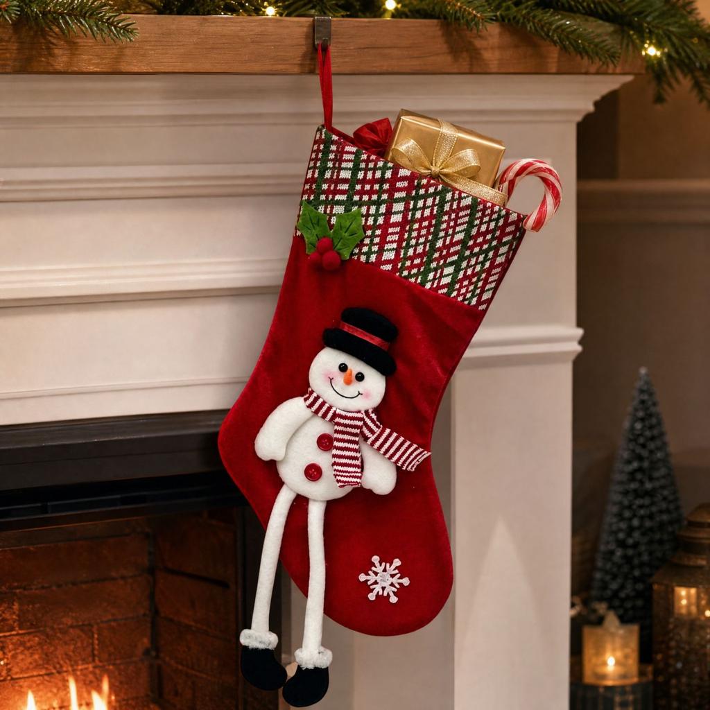 Christmas 3D Long Legs Plush Doll Gift Sock