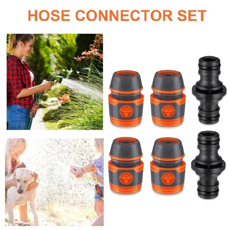 Multiple Size Hose Connector Pack 4 Standard Fittings and 2 Expandable Couplers for Stable Connection