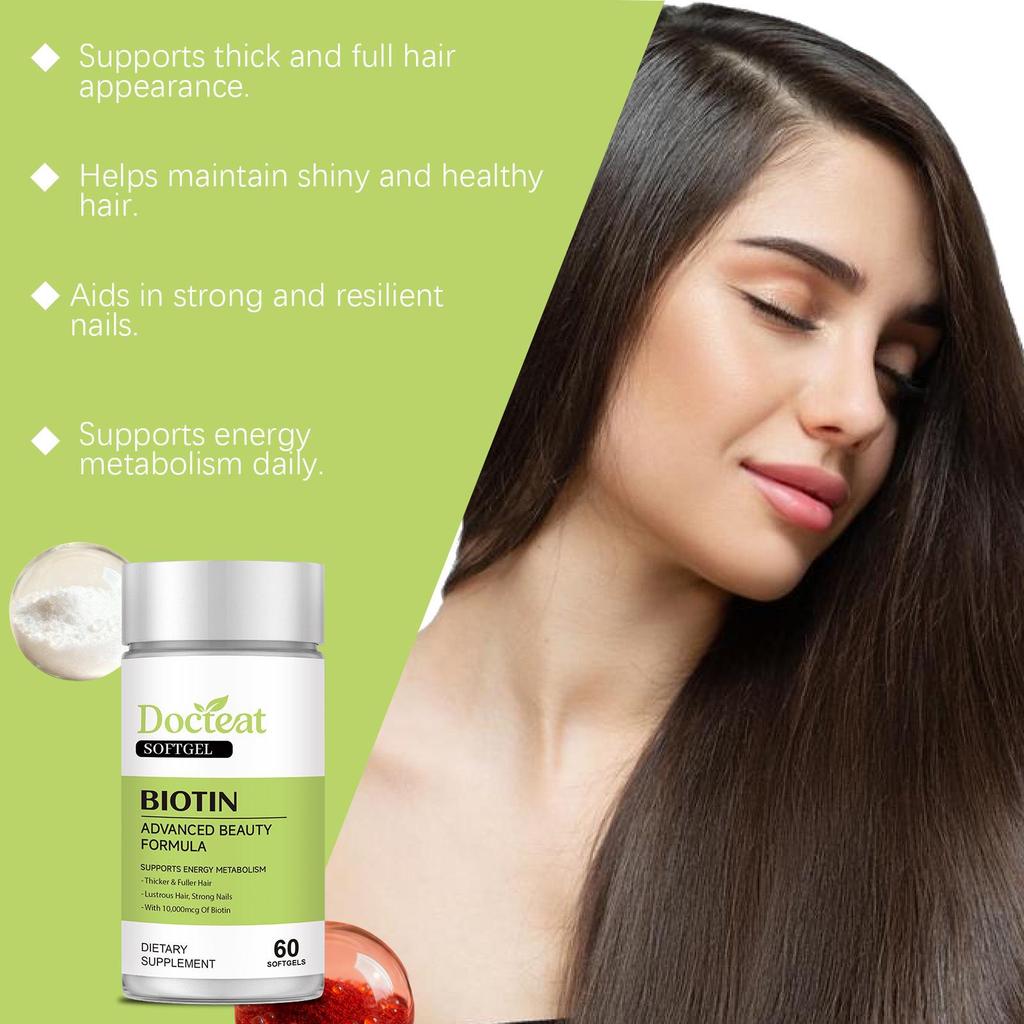 DOCTEAT Biotin Daily Softgels: Nutritional Support for Hair and Body
