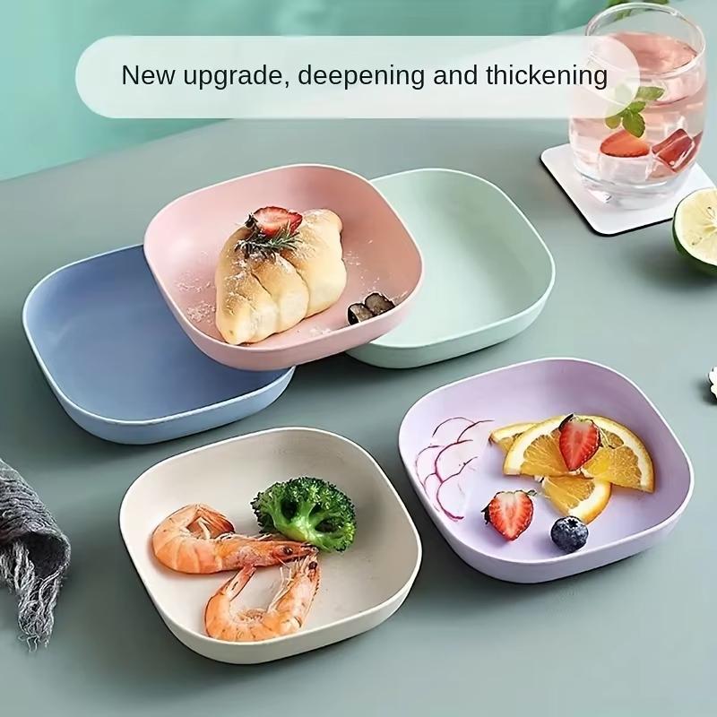 1 Set Food Grade Pp Plastic Serving Plates Easy Clean Multicolor Perfect For Snacks Fruits Desserts Home Daily Use