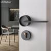 Zinc Alloy Mute Mechanical Gold Door Lock Interior Silent Safety Home Grey Lock Nordic Style Black Solid Anti-theft Handle Lock