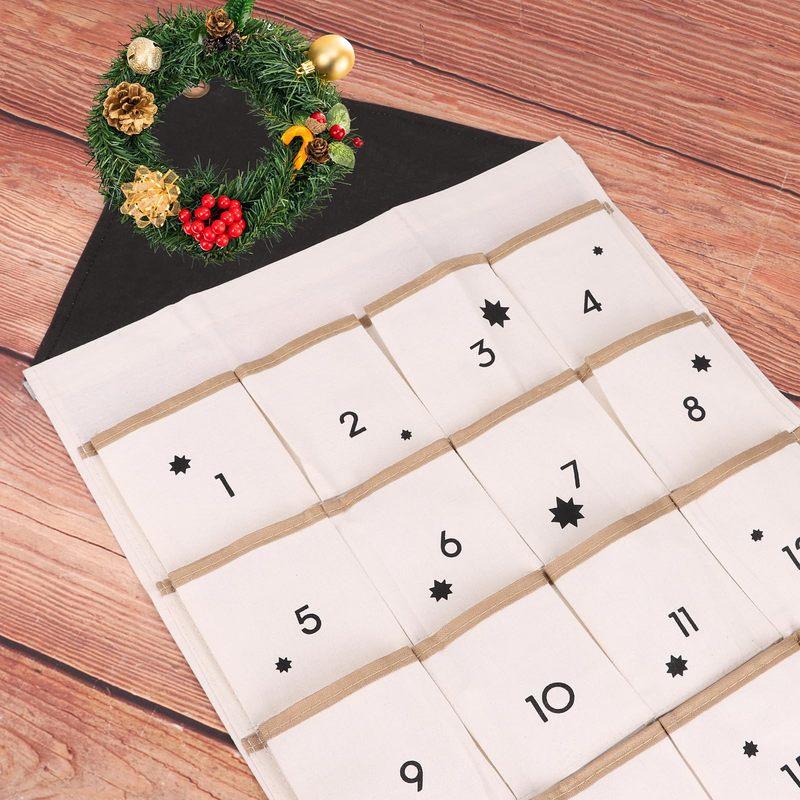 Wall Hanging Decor Xmas 2025 Christmas Advent Calendar With 24 Pockets Reusable Countdown Calendar Home Christmas DIY Decoration