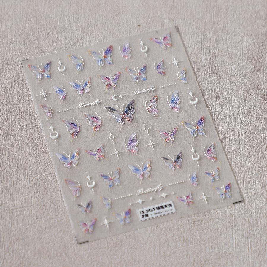 1pcs 5D Fashion Cartoon Mini Bow Nail Art Stickers Red Black White Ribbon Nail Decorations Decals DIY Nail Accessories