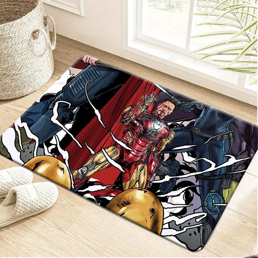Bath Mat 1pc, Spider- Jump Pose, MARVEL Flannel Rectangular Mat, Bathroom Non-Slip Entrance Mat, Fun Door Decoration Mat, Home