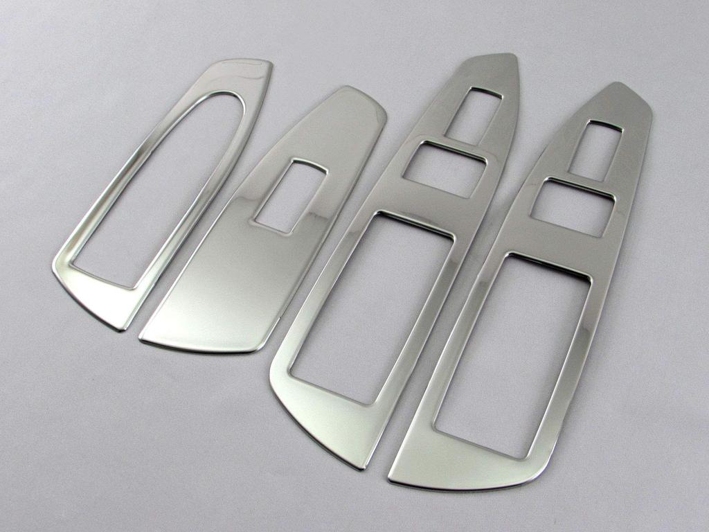 BRIGHTZ Mirror Stainless Steel Window Switch Covers for the 7 Series F02 760 Ultra-High (740Li, 750Li, 760Li, 740, 750, V12, Bi-Turbo) [WIN-SWI-010]