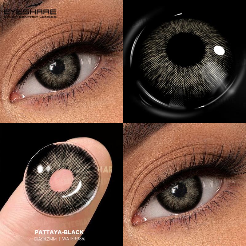 EYESHARE Blue Colored Contact Lenses Natural Brown Eye Makeup Contacts Grey Color Lens Korean Softlens Yearly Cosmetics for Women