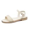 Augustine Sandals Women's 2025 New Summer One-word Belt Flat Casual Sandals French Fairy Wind Beach Shoes