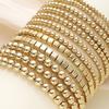 12pcs/set Vintage Punk Handmade Block Ball Beaded Bracelets for Women Gold Color Stretchy Bracelets Simple Fashion Party Jewelry