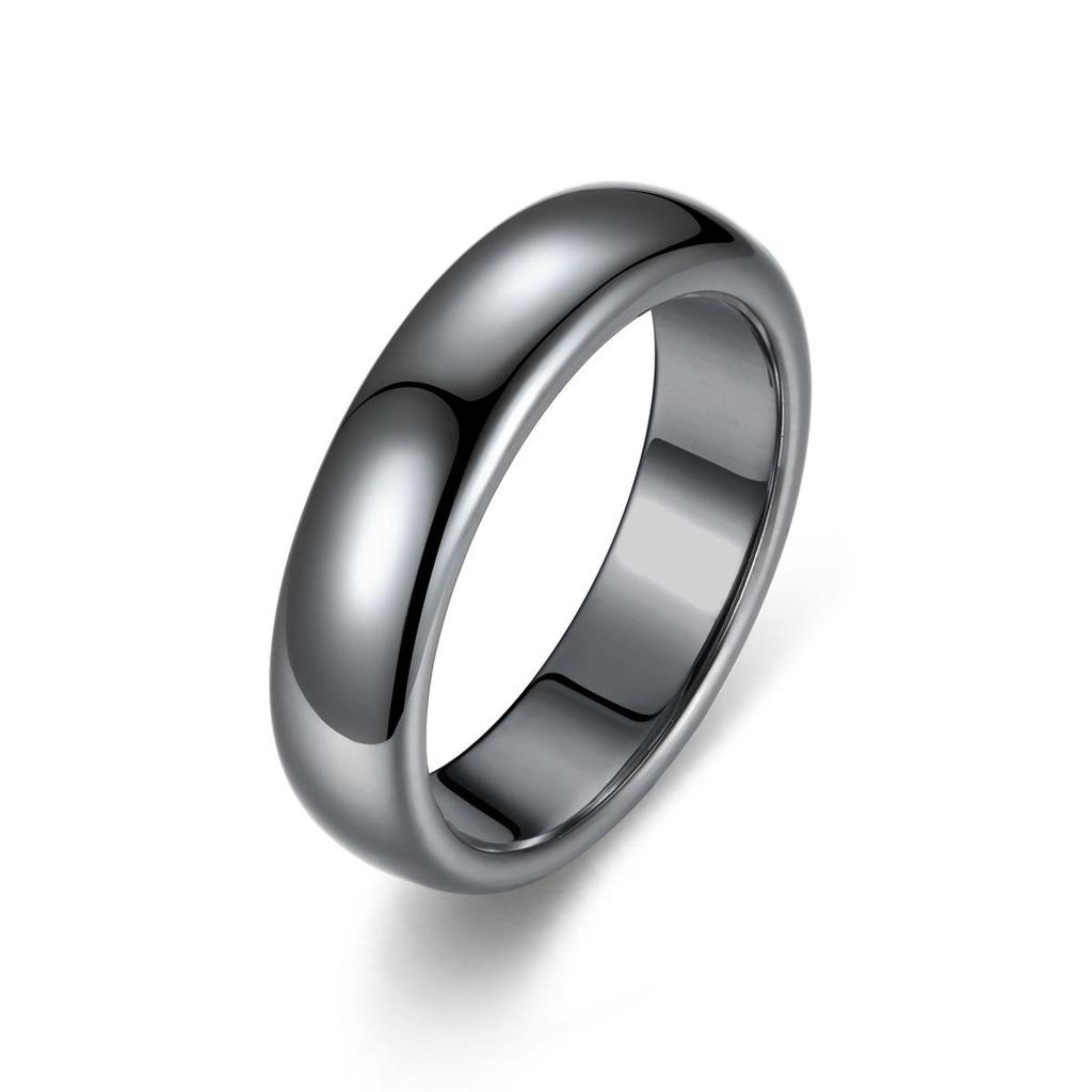 Unisex Black Hematite Magnetic Energy Rhombus Ring