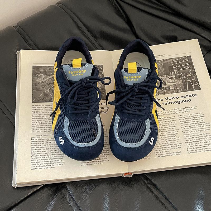 Retro Versatile Splicing Mesh Casual Sports Shoes Women's 2025 Summer New Mesh Breathable and Comfortable German Training Shoes