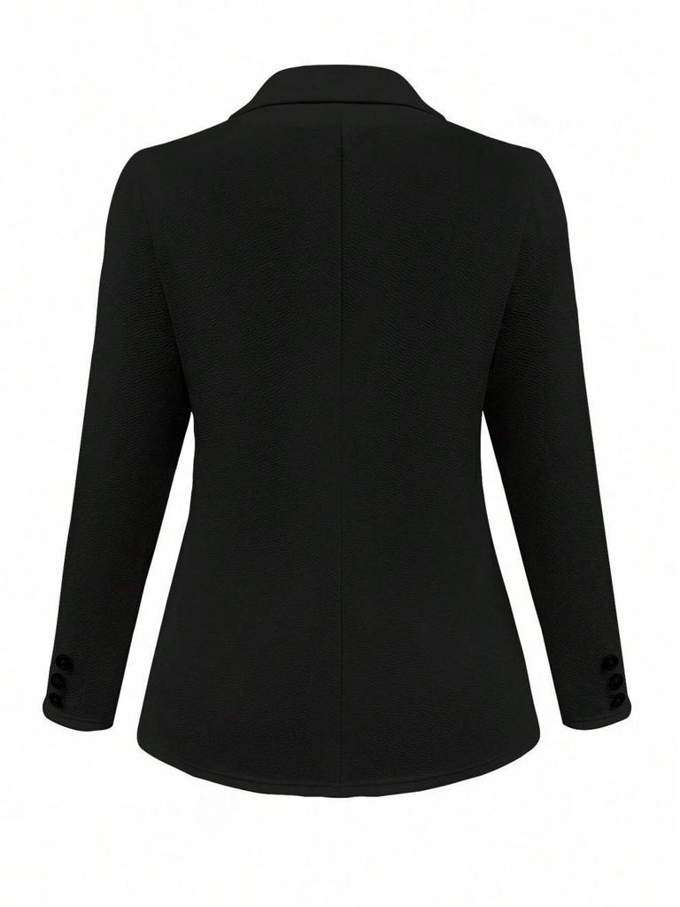 2024 Autumn/Winter Women's Solid Color Lapel Long Sleeve Slim Fit Jacket