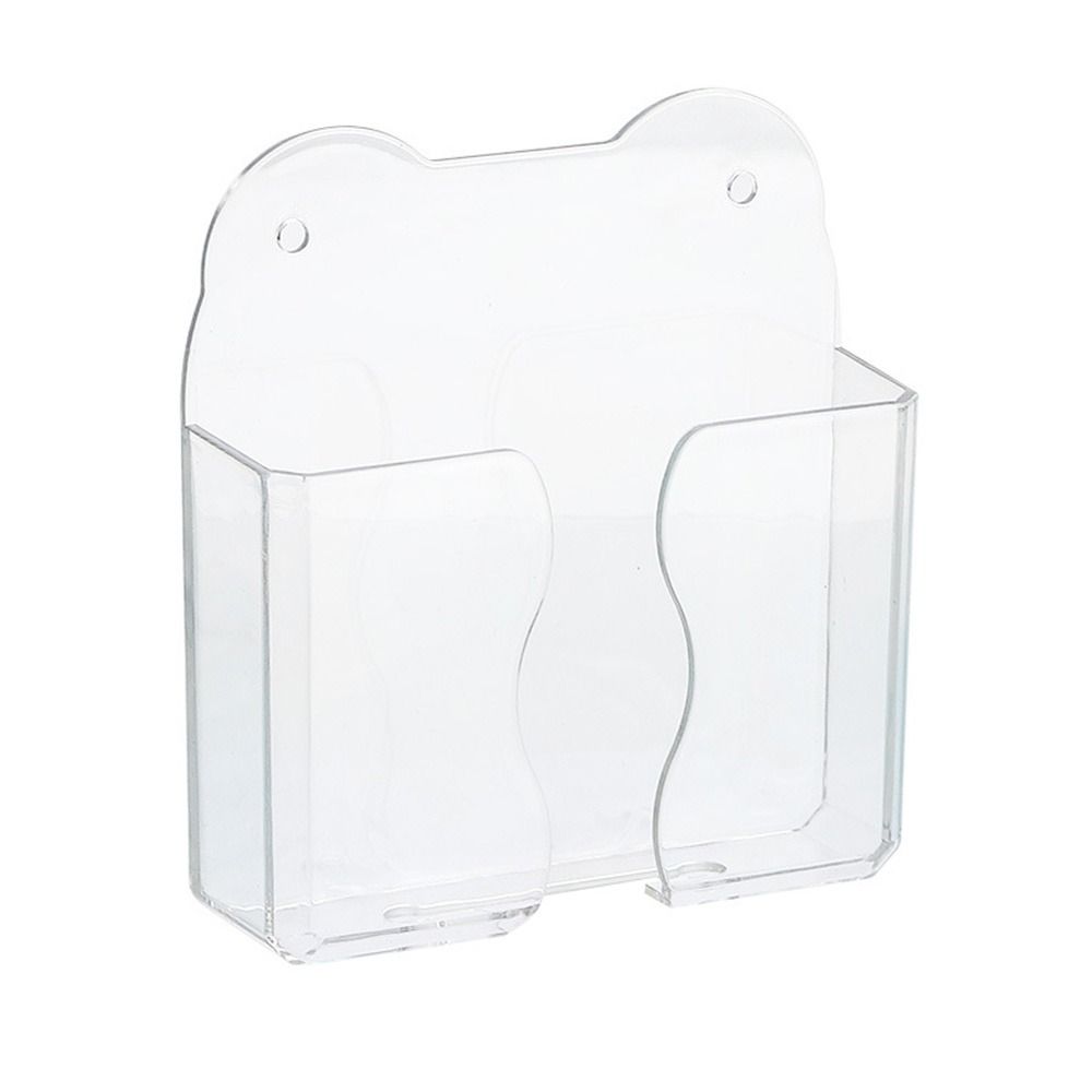 Transparent Remote Control Storage Box Punch-free Non Perforated Wall Stand Holder