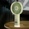 Portable Handheld Fan USB Rechargeable 3-Speed Cute Personal Mini Fan with LED Light Lightweight Quiet Cooling Fan with Phone Holder for Travel Office