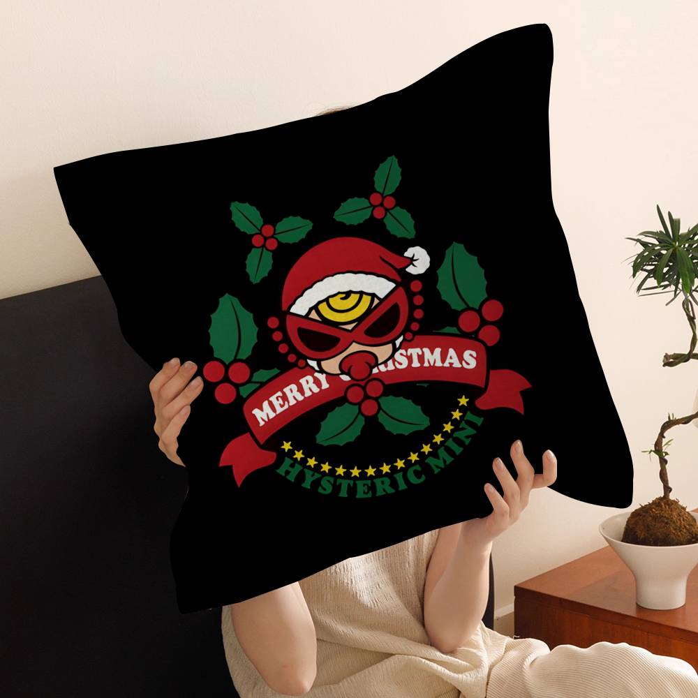 Japan brand H-Hysteric M-Mini logo Pillow Covers Cartoon Sofa Decorative Home Double-sided Printing Cute Cushion Cover