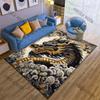 Golden Black Dragon In Clouds Print Carpet Rug for Living Room Bedroom Sofa Doormat Home Decor Non-slip Floor Mat