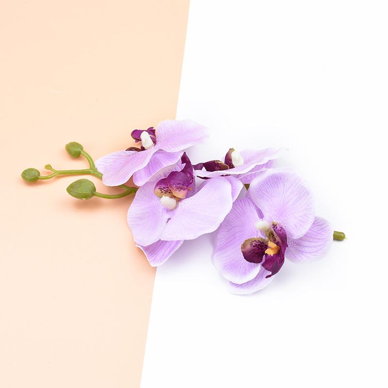 4Pcs/Bundle Home Decoration Accessories Decorative Flowers Wreaths Silk Butterfly Orchid Vases Home Diy Decor Artificial Flowers