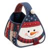 Padded Patchwork Christmas Carry Basket Foldable Quilted Tote Bag  Christmas Handbag