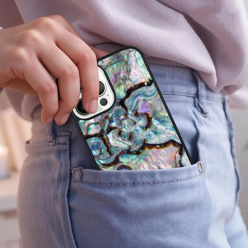 Paua Abalone Shell Phone Case For iPhone 17 Air 15 16e 14 13 Pro Max Coque 12 11 Pro Max PLUS cover