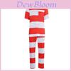 Costume da Prigioniero Cosplay per Adulti con Strisce Bianche e Nere in Poliestere per Halloween ed Eventi a Tema