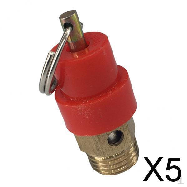 

5xAir Compressor Safety Valve w/Pull Ring Pressure Relief 12mm Diameter