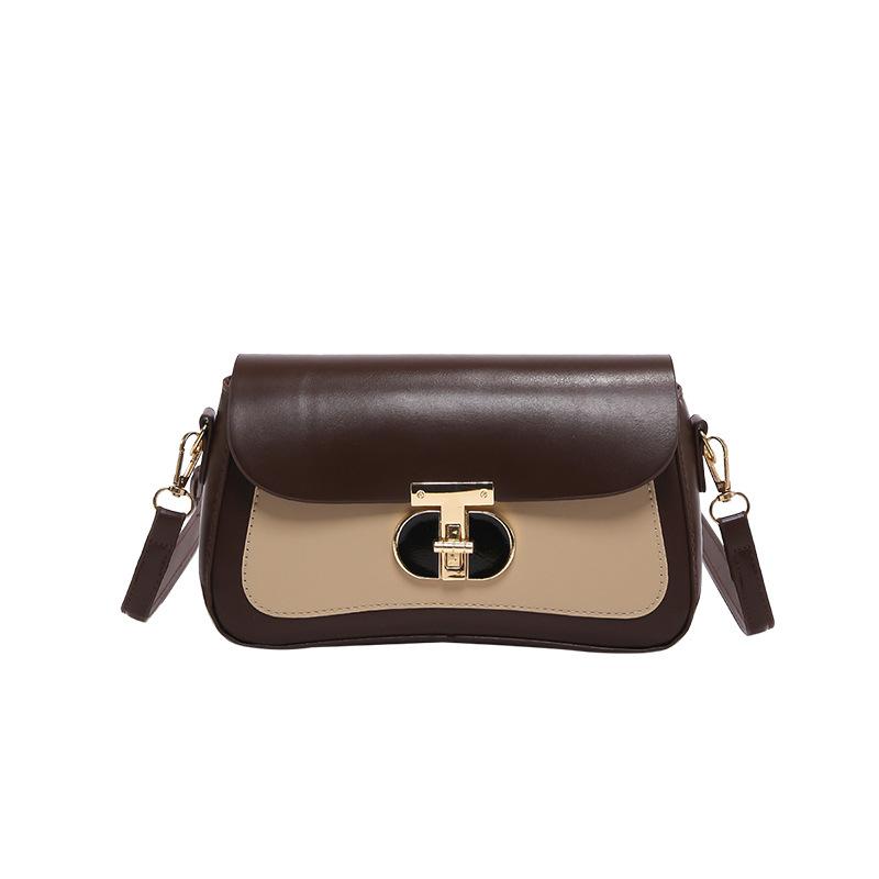 

2024 autumn and winter new fashionable versatile underarm bag textured retro soft leather commuter bag shoulder messenger bag коричневий