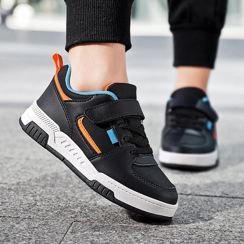 Children's Fashion Trend Velcro Thick Soled Casual Board Shoes Outdoor Casual Sports Shoes White Shoes