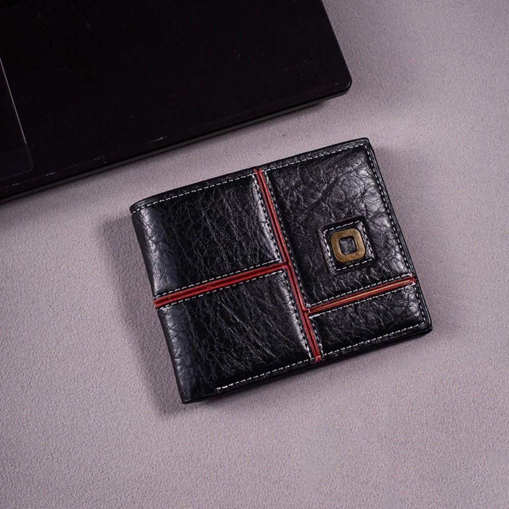 Pu Leather Male Bifold Wallets Classic Coin Pocket Fashion Men's Short Wallet  Daily