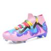 Scarpe da Calcio da Uomo Senza Cuciture Allenamento su Erba Alta AG/TF Doppio Chiodo Traspiranti Comode Cento Scarpe da Calcio