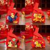Reusable Knitted Candy Tote Bag with Wrist Strap, Cartoon Auspicious Horse Mascot Design, Perfect for Shopping & Gift Packaging