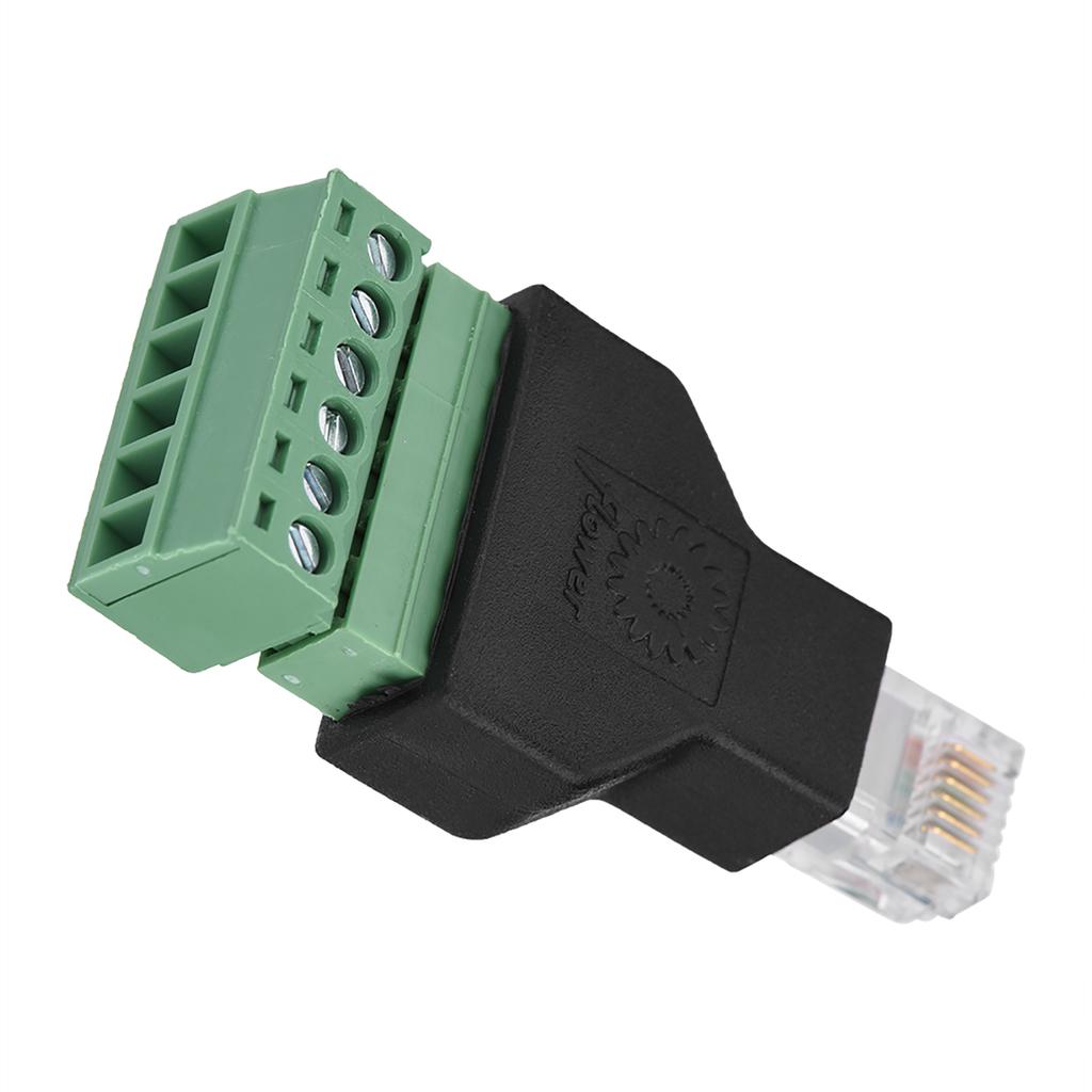 1Pcs Ethernet RJ12, 6 Pin Screw Terminals Adapter Analogue Cctv Camera 6P6C Male To   Wired Connector