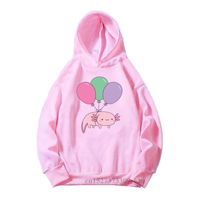 Just A Girl Who Loves Axolotls Print Kids Pink Hoodie Comfy Versatile Long Sleeve Streetwear Children Sweatshirt Baby Casual Top