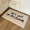 Thickened bathroom absorbent floor mat Korean personalized letter flocking foot mat bathroom non-slip carpet bedside blanket