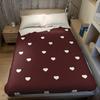 Burgundy Background Cream Heart Flannel Blanket Warm Soft Halloween Christmas Couch Warm Cozy Decorative Decor For All Season