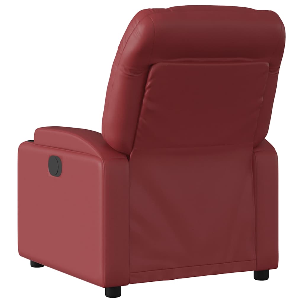 Electric Recliner Chair Burgundy Artificial Leather