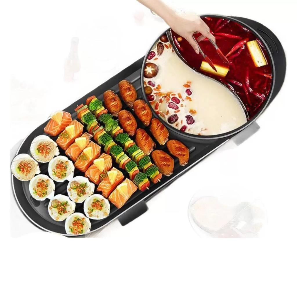 Popular Dual-Control Shabu-Shabu & Grill Electric Pan: Intelligent Temp Control, Multifunctional BBQ & Pot