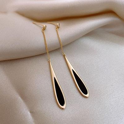 Diamantbesetzte Tropfenohrringe für Damen, modischer Charme, goldfarben, lange baumelnde Tropfenohrringe, Geschenke für Frauen, Party-Schmuckzubehör